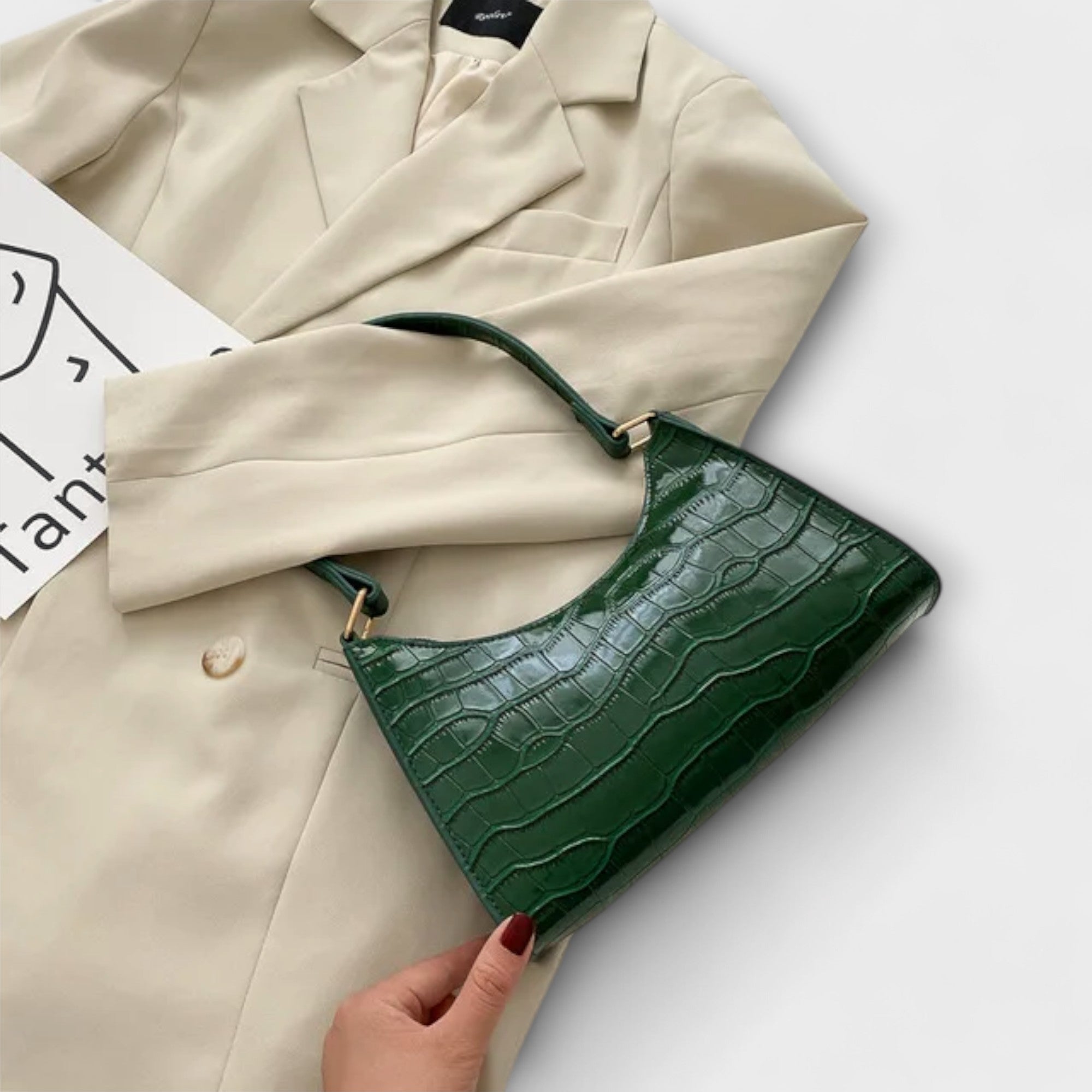 Olivia - Sac en cuir brillant