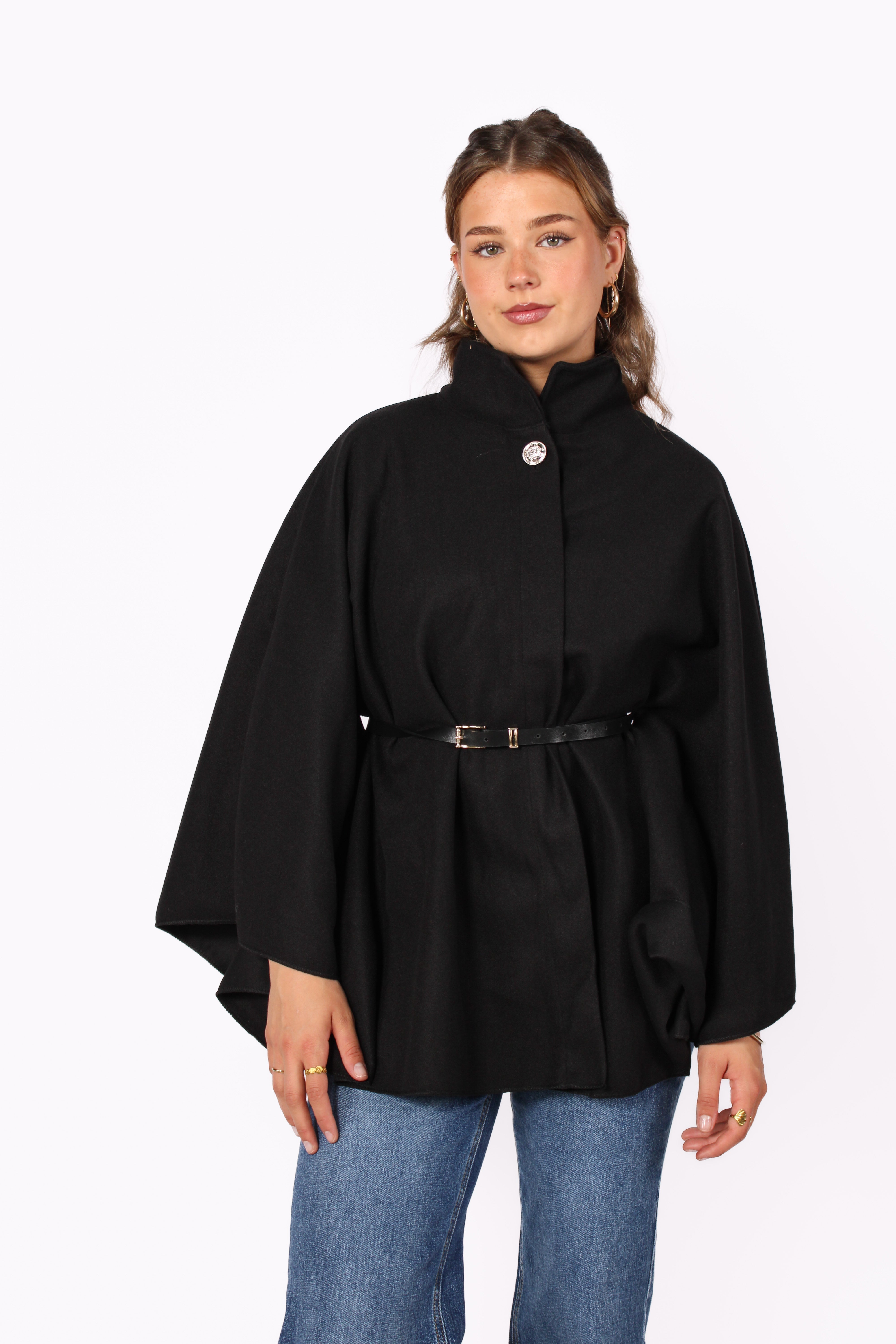 Poncho long avec ceinture